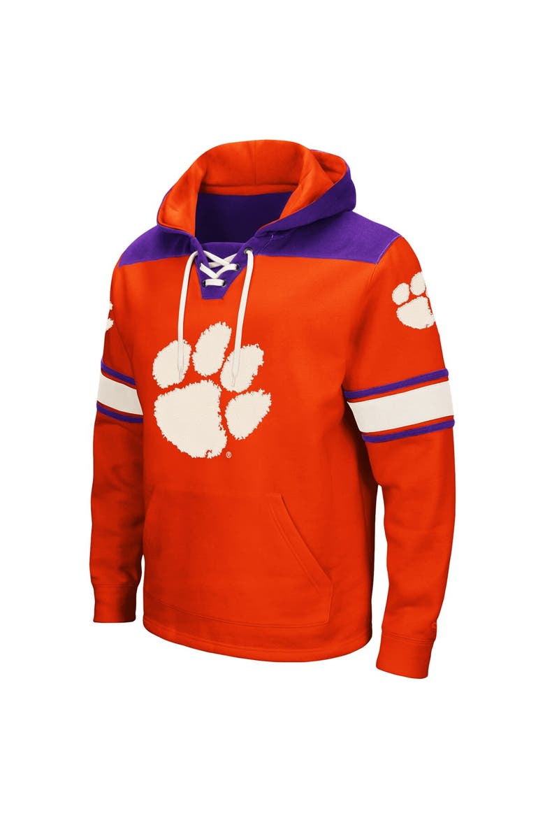 Men's Colosseum Orange Clemson Tigers 2.0 Lace-Up Pullover Hoodie, Alternate, color, Orange