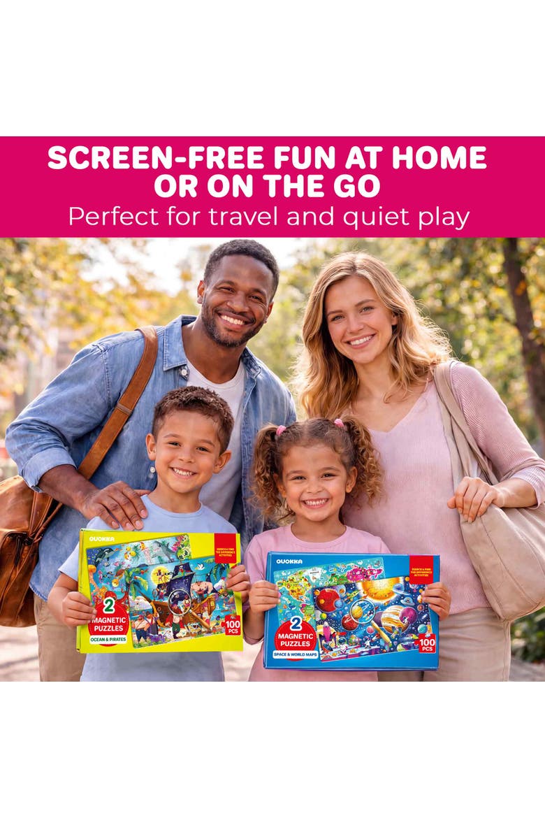 100 PCS Magnetic Kids Jigsaw Puzzle Book, Alternate, color, Maps