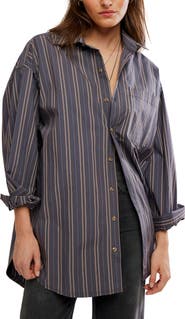Free People Freddie Striped Cotton Shirt