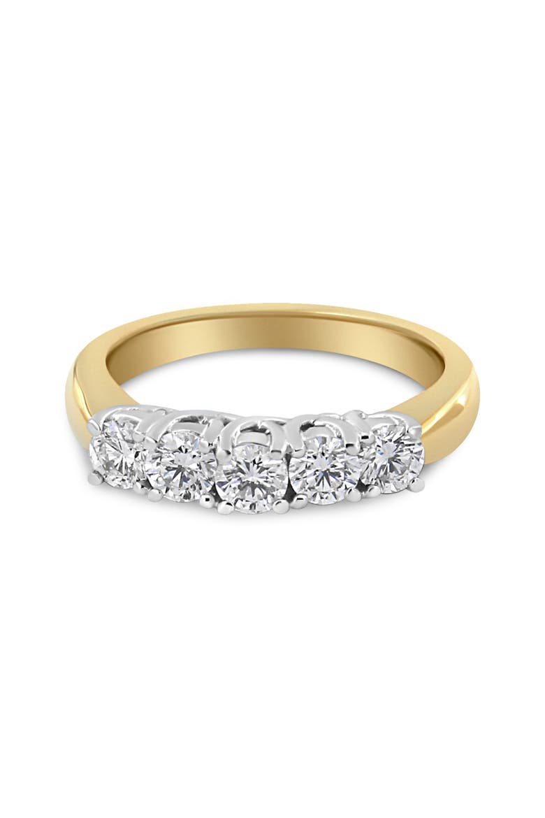 18K Yellow Gold 1.0 Cttw Diamond Step up 5 Stone Ring Band, Alternate, color, Yellow Gold