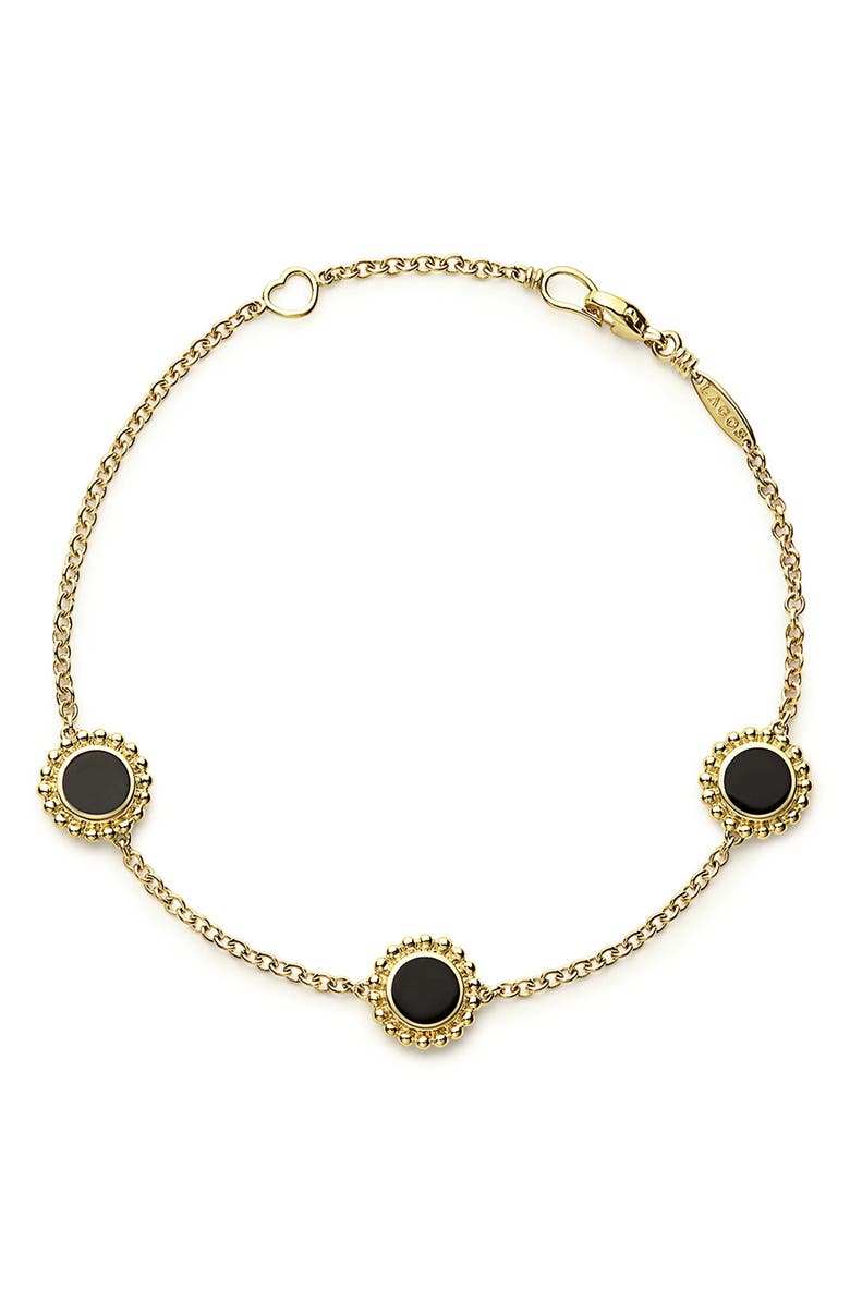 LAGOS Covet Onyx Station Bracelet, Main, color,