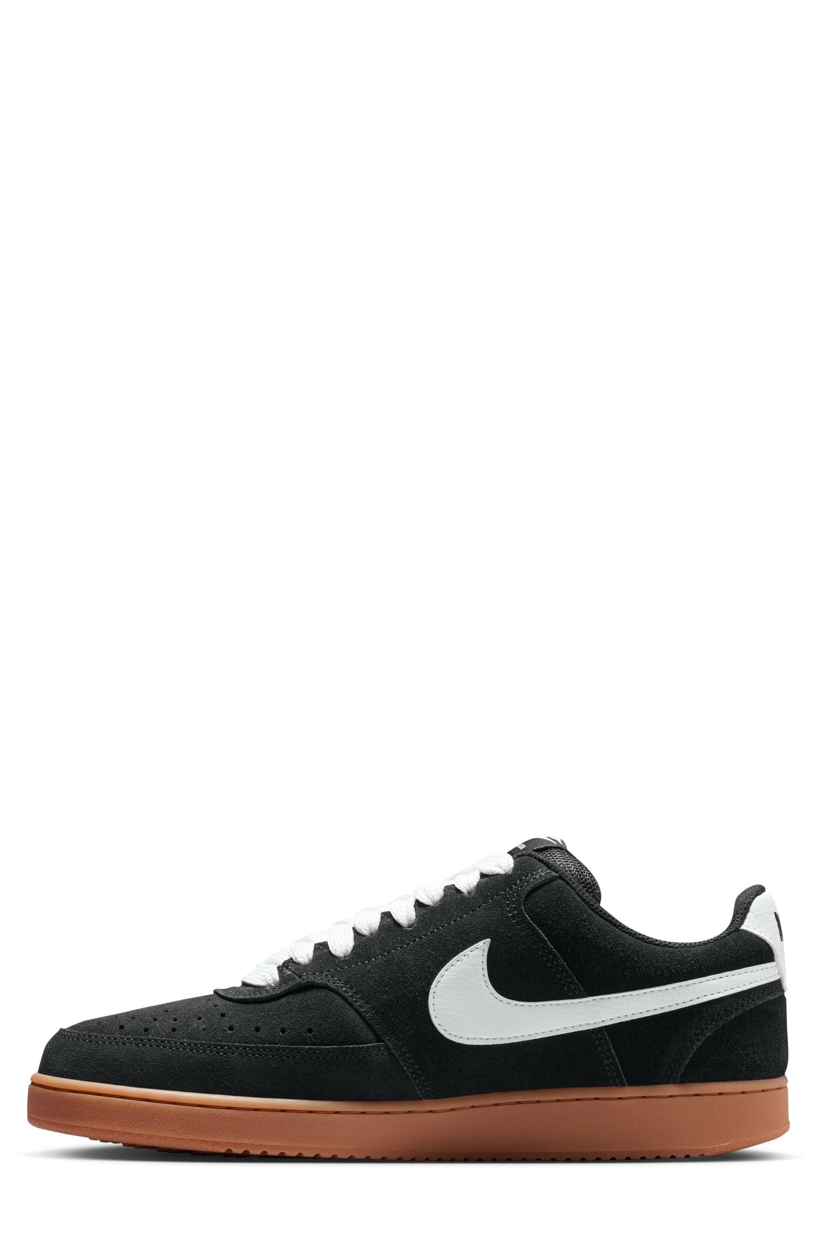 Nike Court Vision Low Sneaker, Alternate, color, Black/ Gum Med Brown