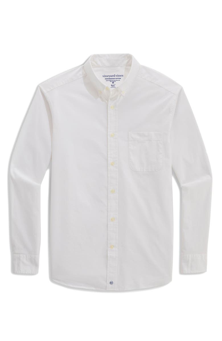vineyard vines Breakwater Solid Performance Cotton Blend Button-Down Shirt, Alternate, color,