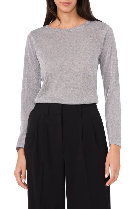 Metallic Crewneck Sweater