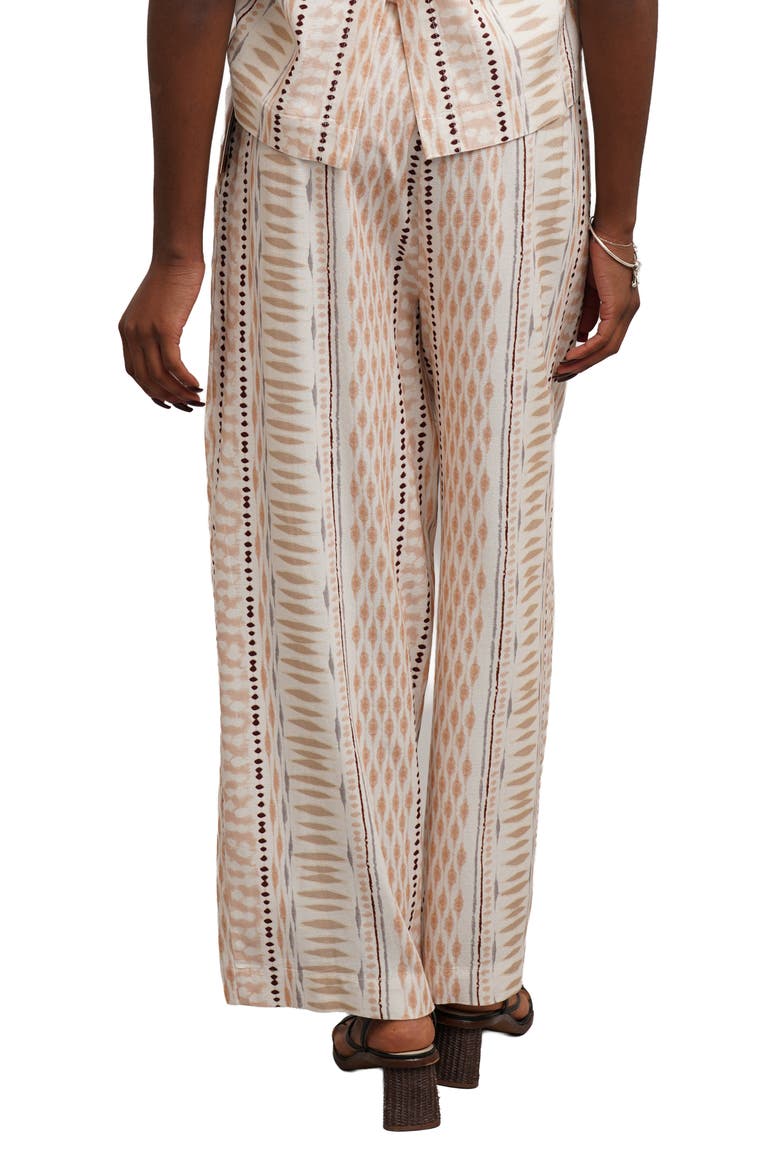 Belted Print High Waist Wide Leg Pants, Alternate, color, BOHEMIA ORANGE