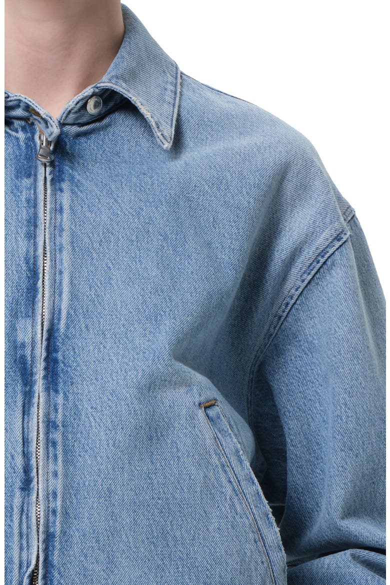 Nile Crop Zip Denim Jacket, Alternate, color, SPACE