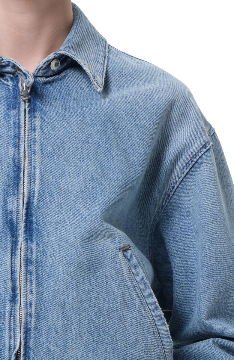 AGOLDE Nile Crop Zip Denim Jacket, Alternate, color, 