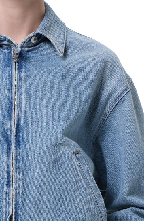 Shop Agolde Nile Crop Zip Denim Jacket