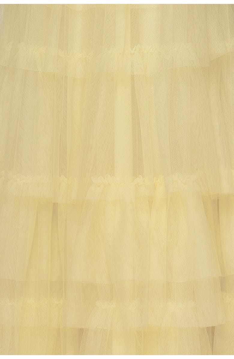 Blondie Nites Tiered Mesh Gown, Alternate, color, Yellow