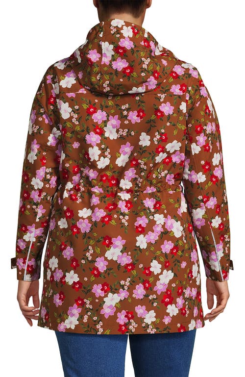 Lands' End Plus Size Squall Hooded Waterproof Print Raincoat In Multi