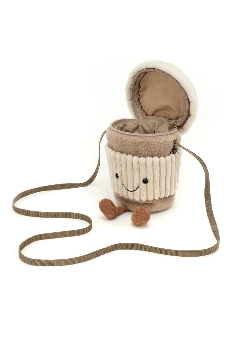 Kids' Amusables Perkle Coffee Plushie Shoulder Bag, Alternate, color, BEIGE