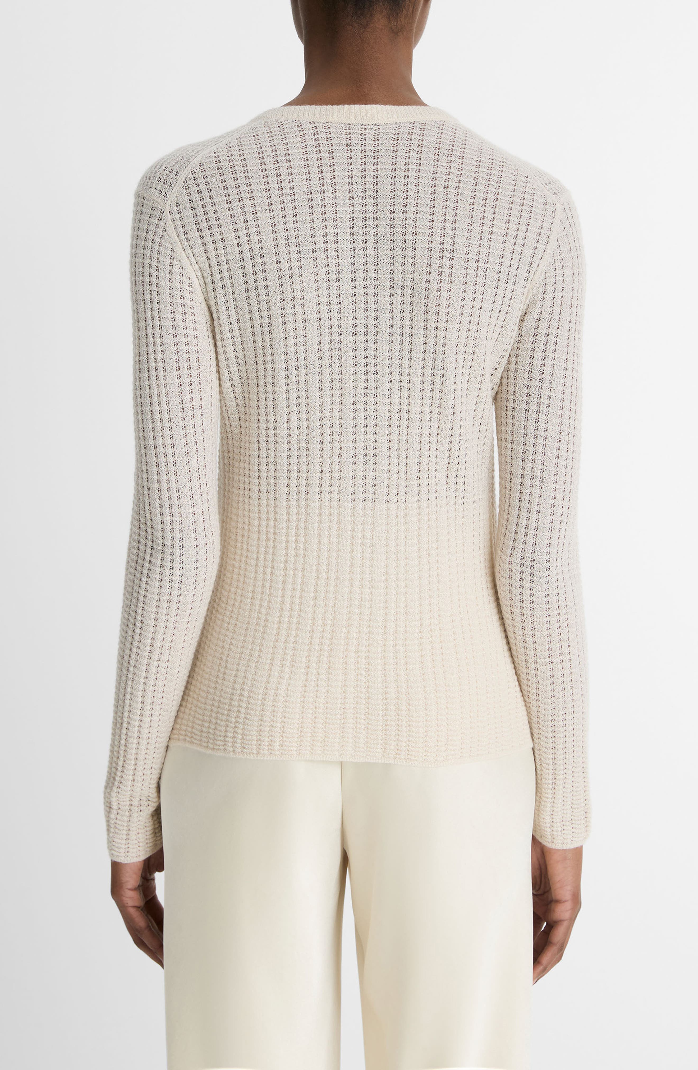 Pointelle Cashmere & Silk Henley - image 2