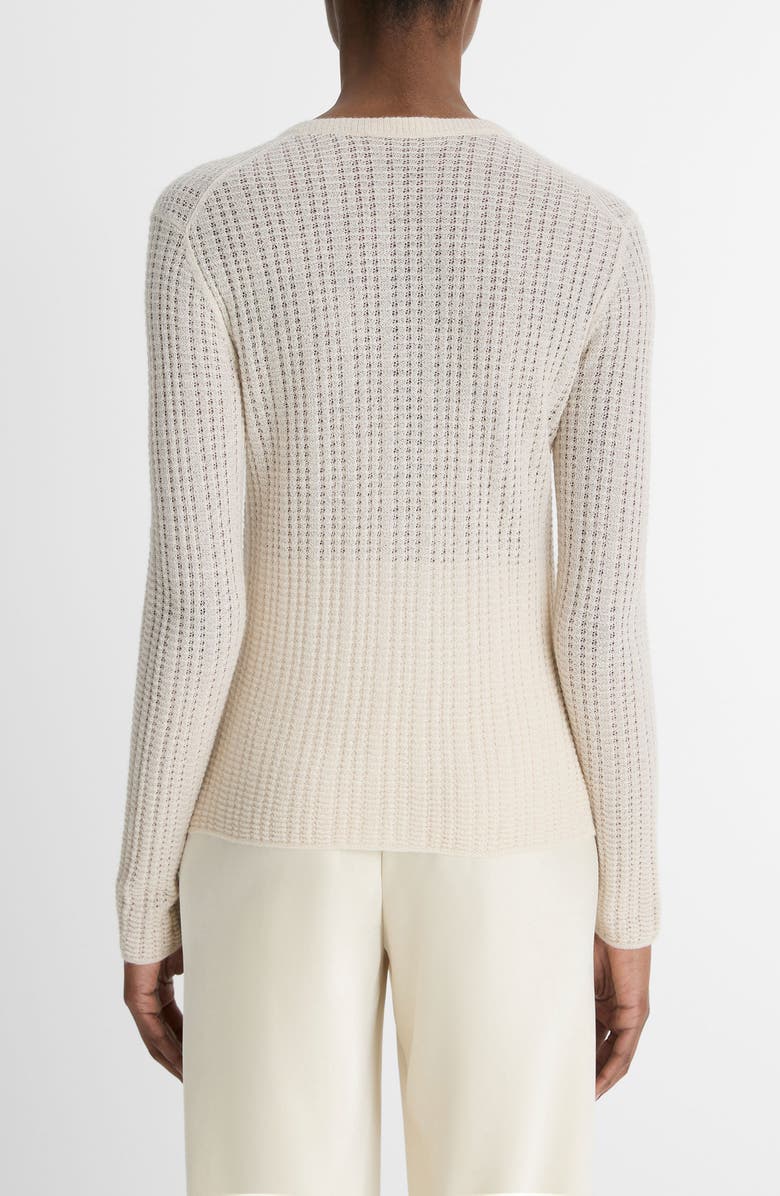 Vince Pointelle Cashmere & Silk Henley, Alternate, color, White Sand
