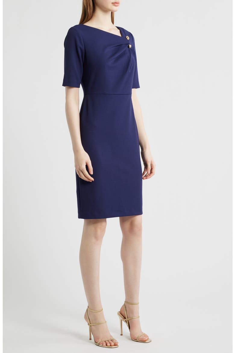 Bar Pin Sheath Dress, Alternate, color, DEEP NAVY