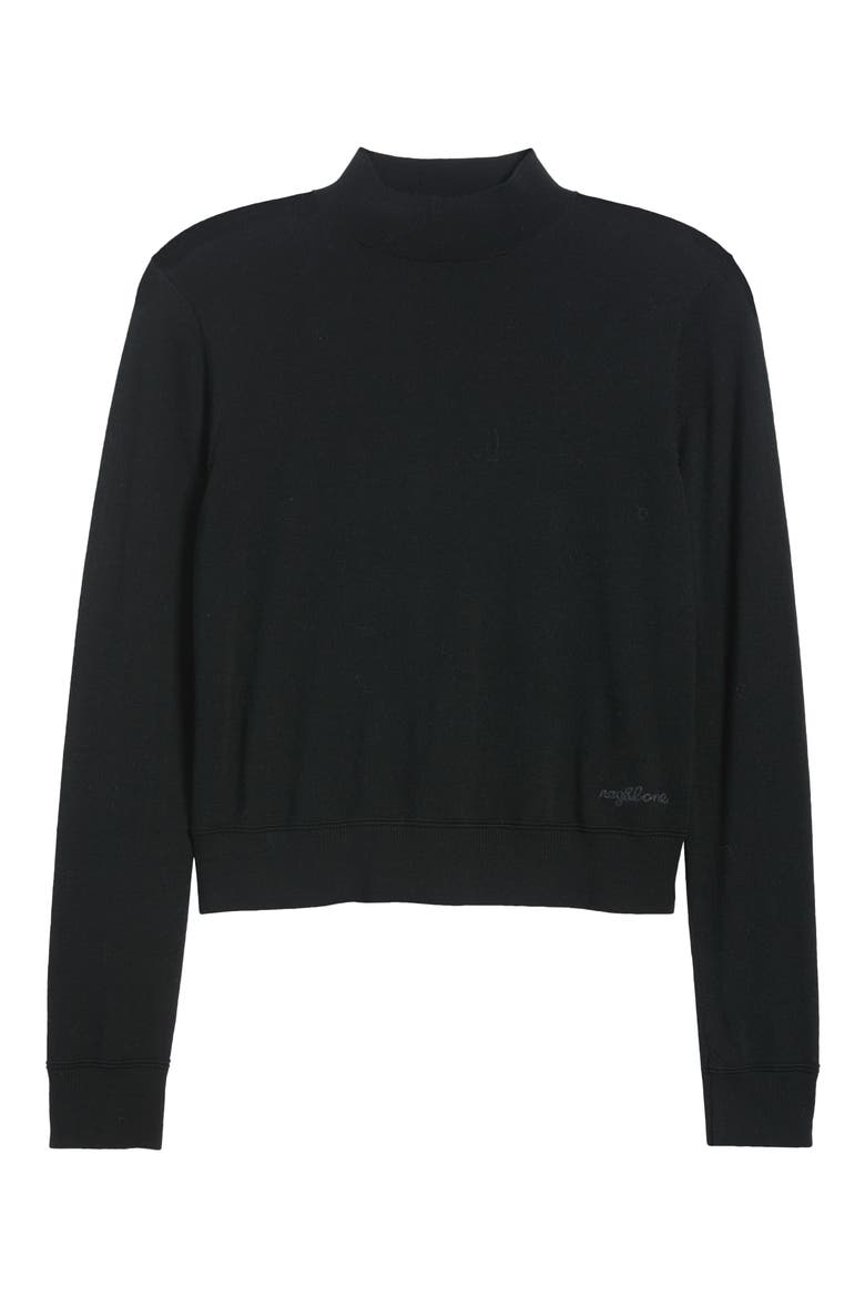 Alba Mock Neck Wool Sweater, Main, color, BLACK