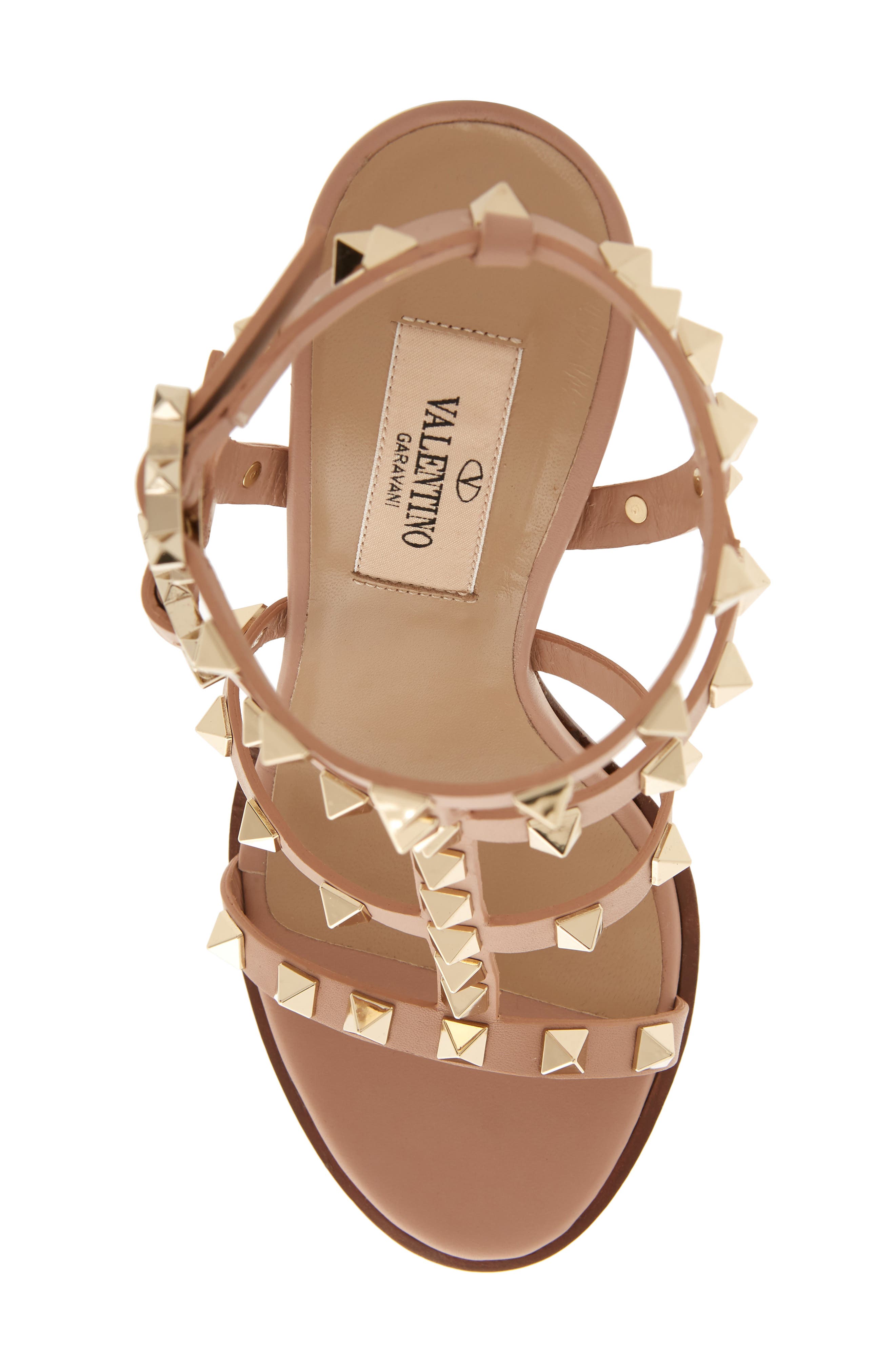 Valentino Garavani 'Rockstud' T-Strap Sandal, Alternate, color, 