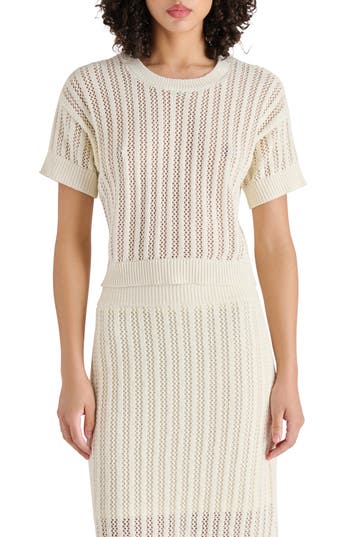 STEVE MADDEN STEVE MADDEN OPEN KNIT SWEATER TOP 