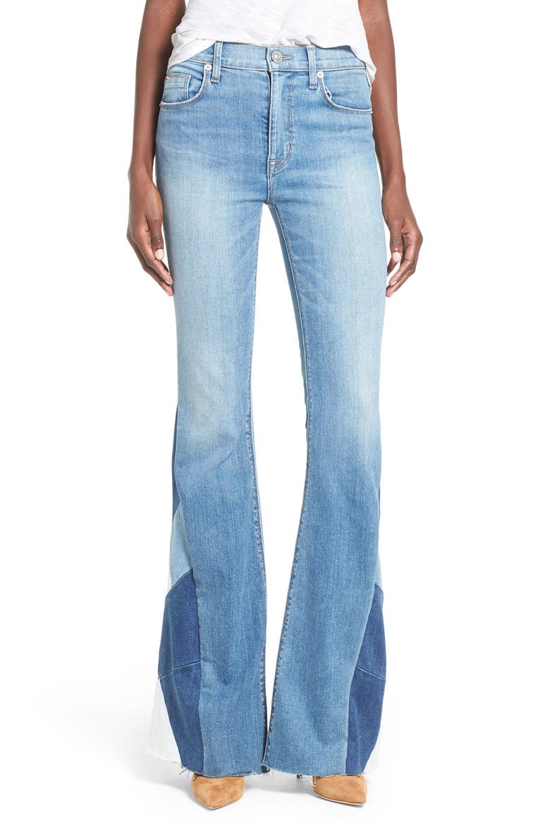 Laurel Patchwork Flare Jeans, Main, color, RADIO SILENCE