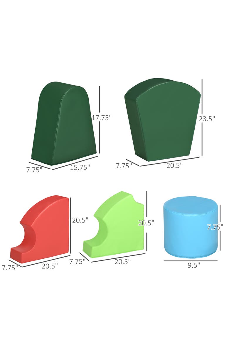 Qaba 10-Piece Rearrangeable Foam Playset, Toddler Educational Toy, Alternate, color, Multi-Colored