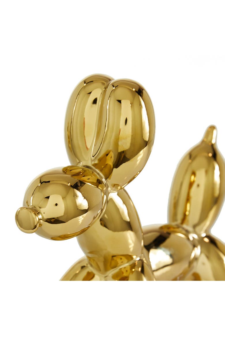 Goldtone Ceramic Balloon Dog Sculpture - Set of 2, Alternate, color, GOLD