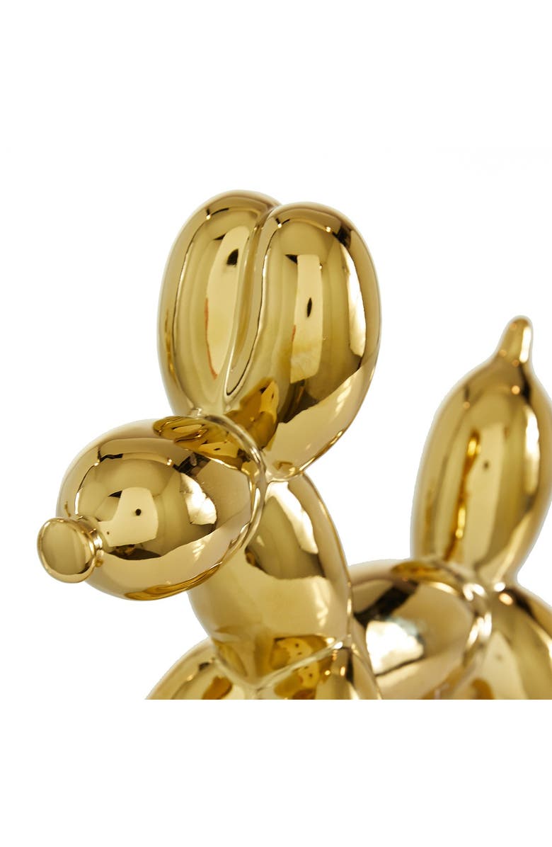 WILLOW ROW Goldtone Ceramic Balloon Dog Sculpture - Set of 2, Alternate, color, Gold