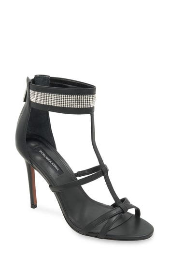 Bcbg Max Azria Singa Ankle Strap Sandal In Black