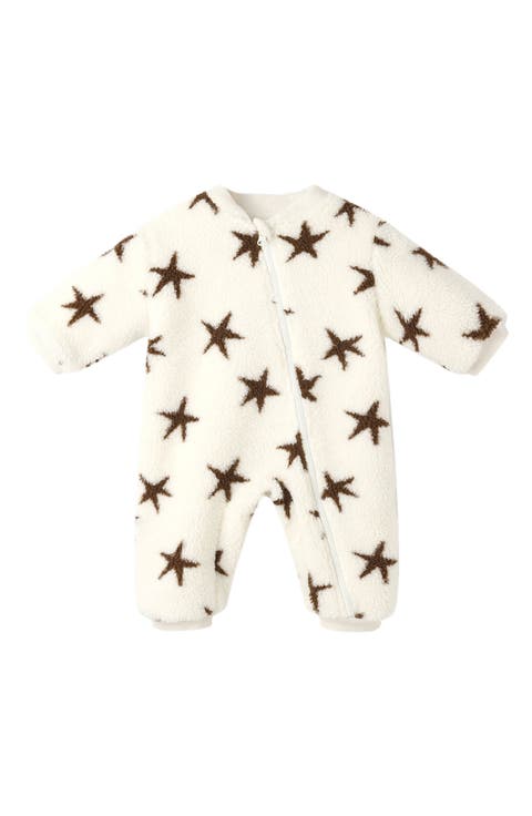 Star Print Fleece Footie (Baby)