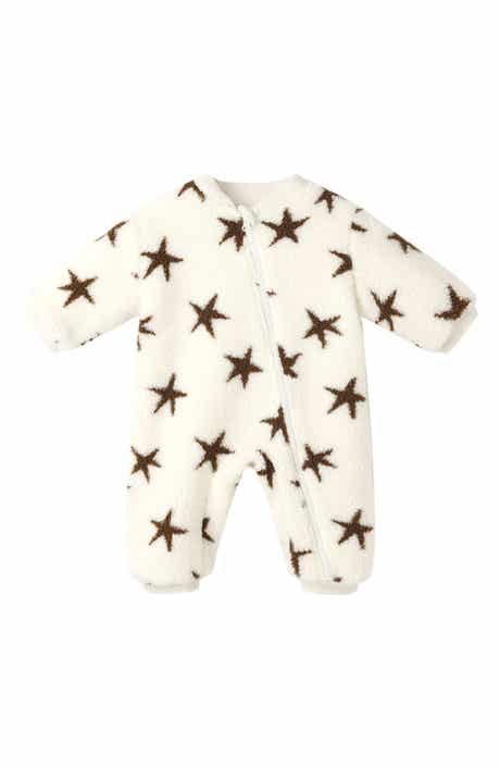 Star Print Fleece Footie