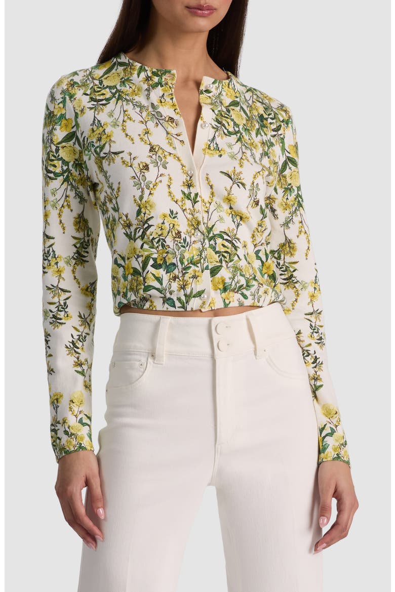 Carson Floral Cotton Blend Cardigan with Removable Collar, Alternate, color, FRESH AIR BUTTER