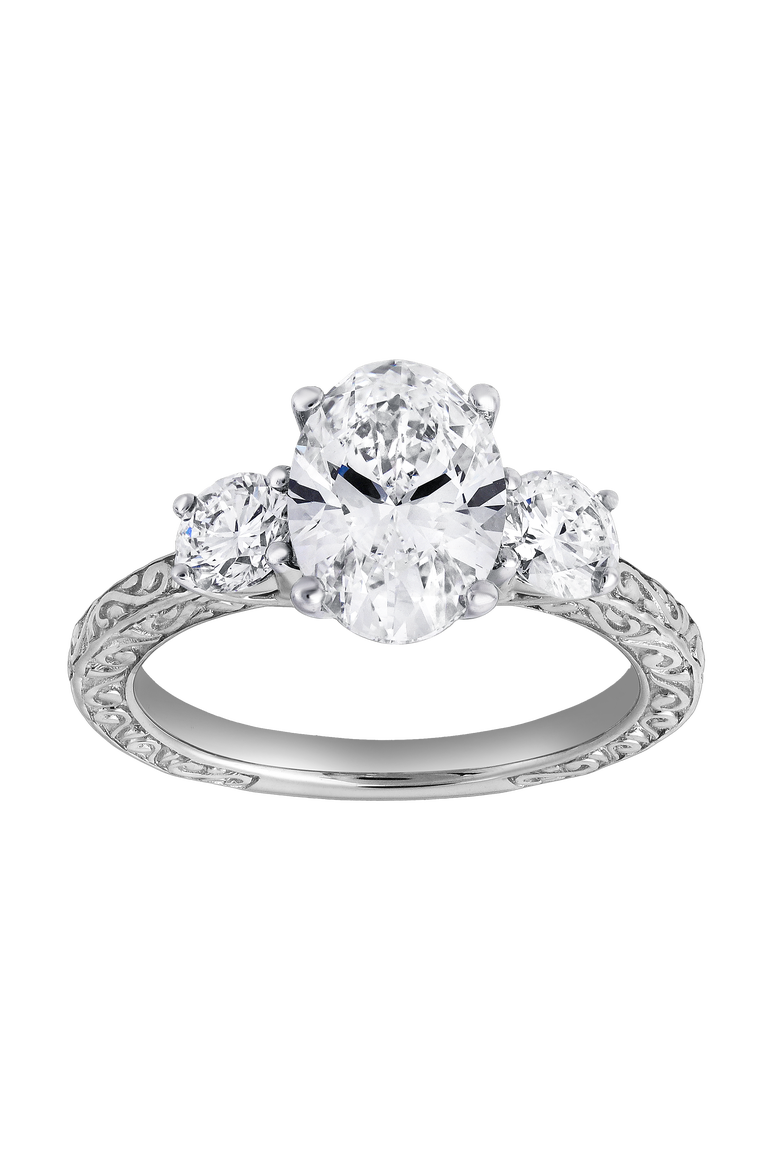 Caldria 14K Gold 2.65 Ct Oval Lab Grown Diamond Engagement Ring, Main, color, 14K White Gold