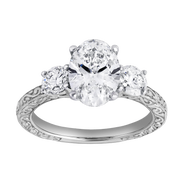 LuvMyJewelry Caldria 14K Gold 2.65 Ct Oval Lab Grown Diamond Engagement Ring