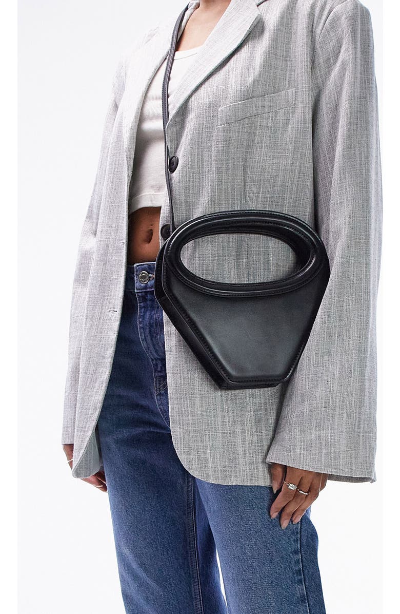 Topshop Frankie Triangle Faux Leather Crossbody Bag, Alternate, color,