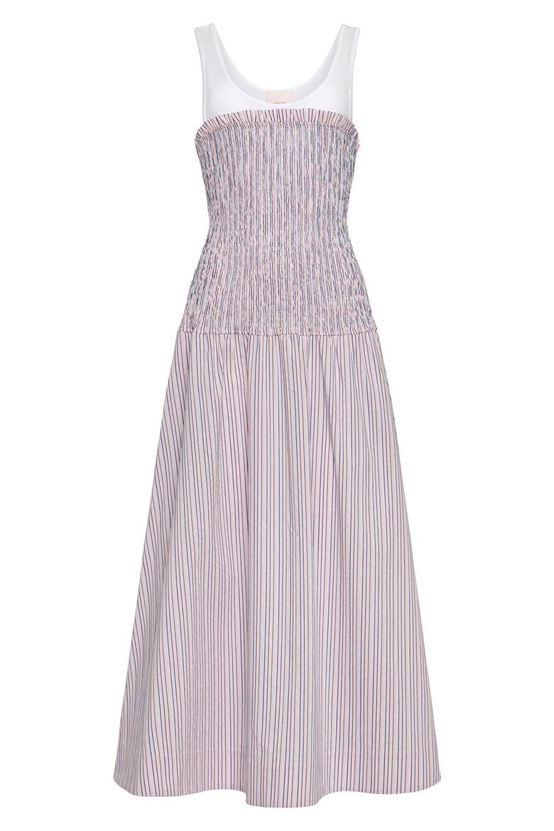 Sophie Stripe Maggie Sleeveless Dress, Alternate, color, STRAWBERRY CREAM/ BLUE