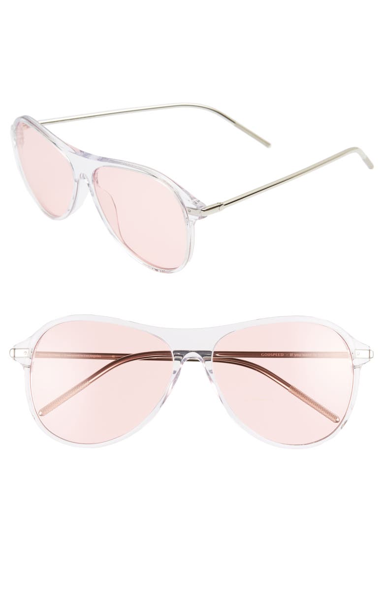 Bonnie Clyde Godspeed 58mm Aviator Sunglasses, Main, color,