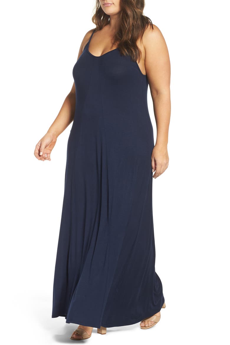 A-Line Maxi Dress, Alternate, color, MIDNIGHT