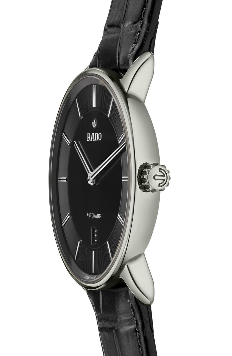 RADO DiaMaster Automatic Leather Strap Watch, 41mm, Alternate, color, 
