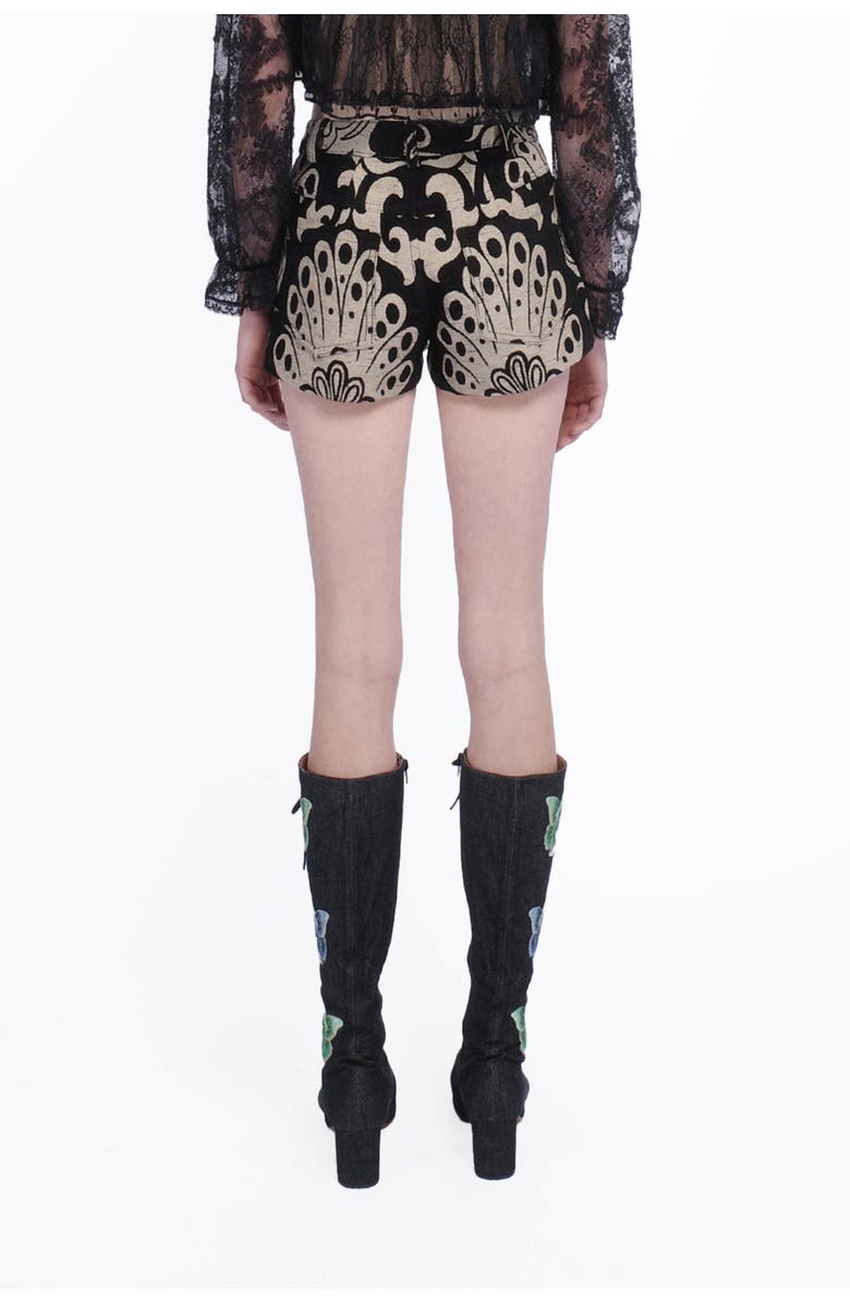 Anna Sui Beardsley Tapestry Shorts, Alternate, color, Black Multi