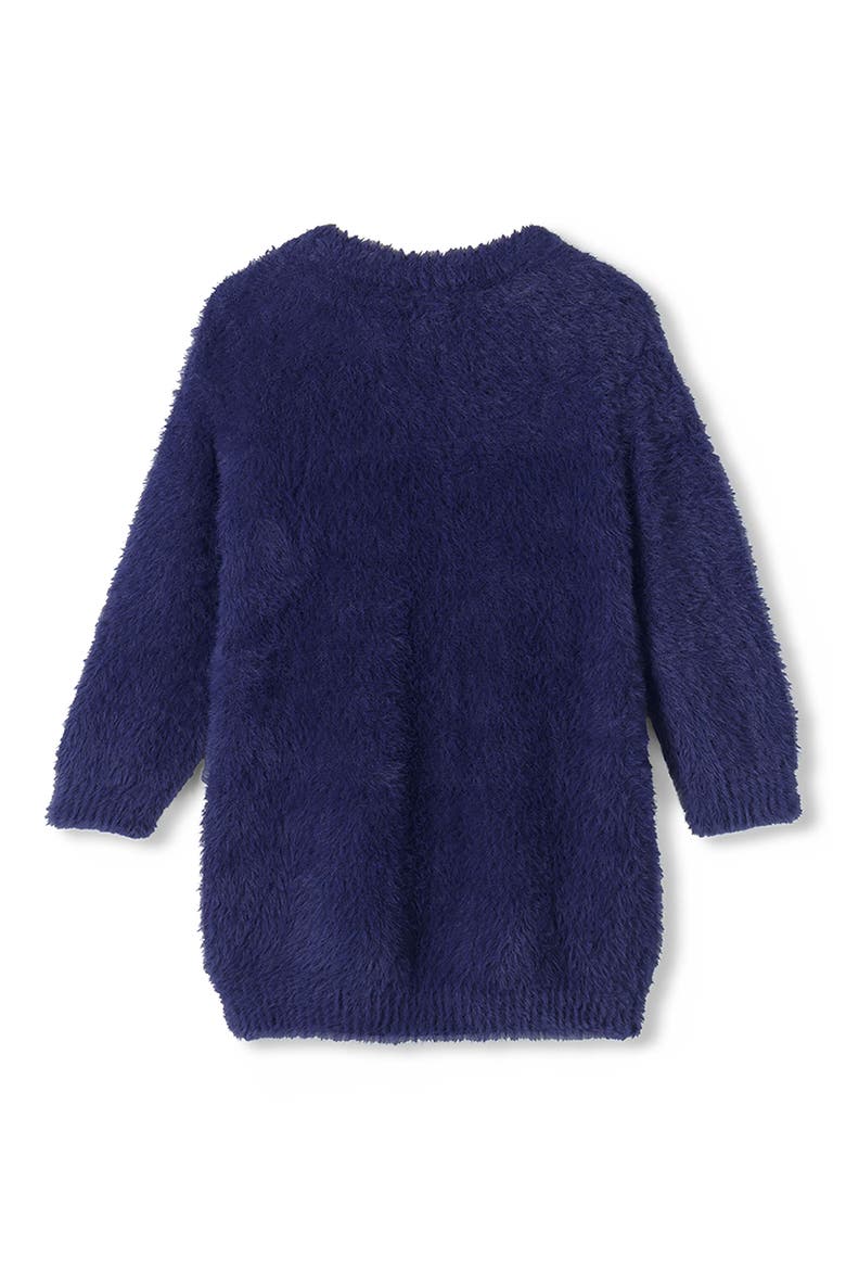 Kids' Heart Fuzzy Sweater Dress, Alternate, color, BLUE