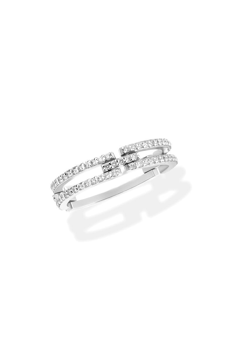 LANA 14K Gold Skinny Tag Diamond Link Ring, Main, color, White Gold