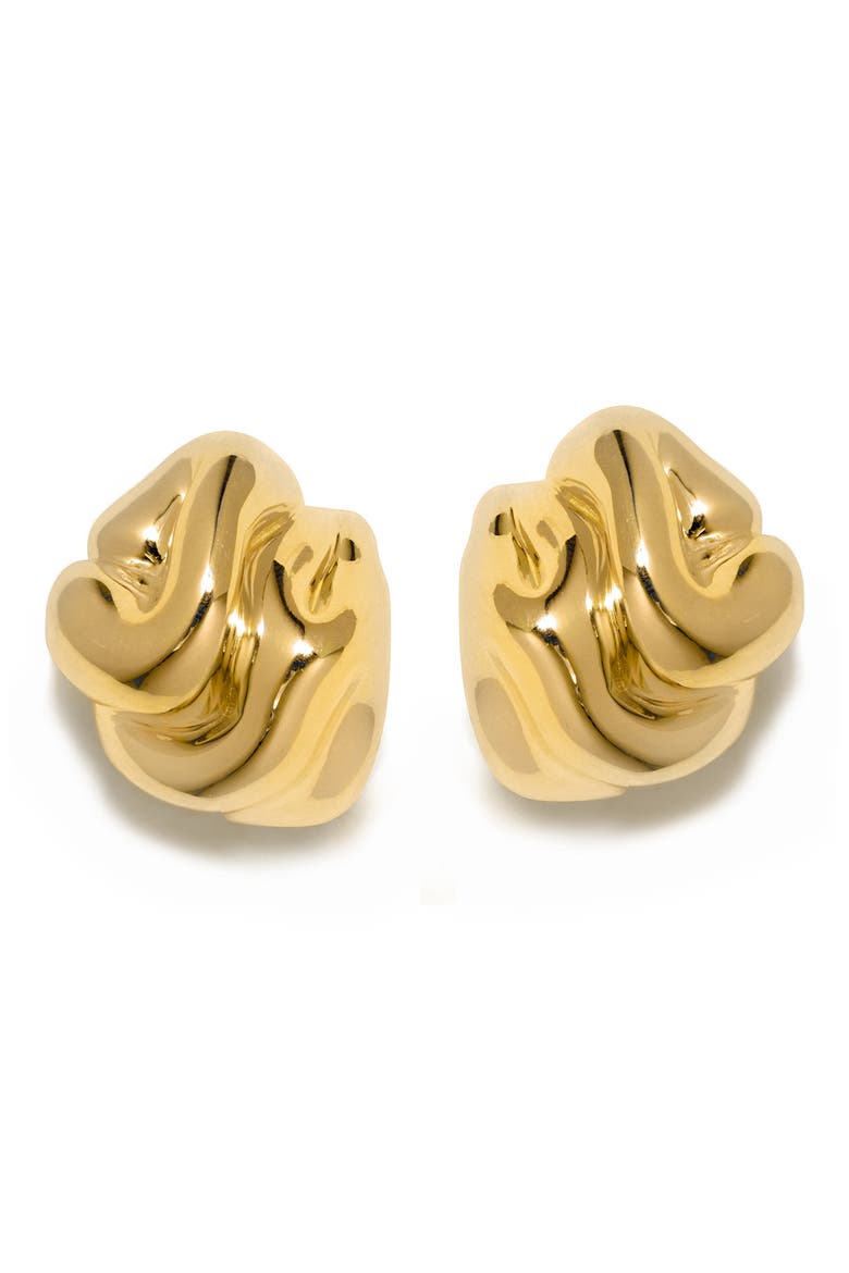 Sculptural Inflated Stud Earrings, Main, color, 18CT GOLD PLATED