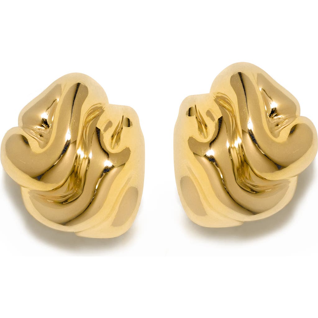 Completedworks Sculptural Inflated Stud Earrings In 18ct Gold Plated