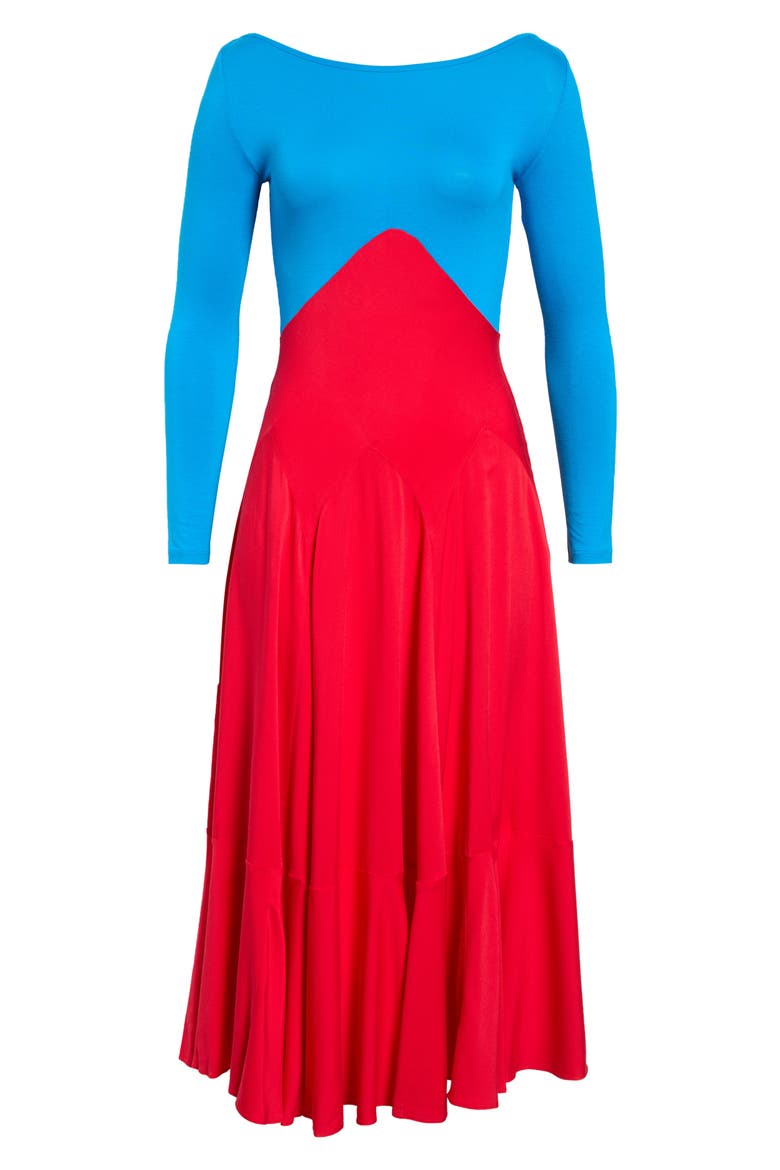 Dammit Janet Bracelet Sleeve Colorblocked Midi Dress, Alternate, color, COLORBLOCKED