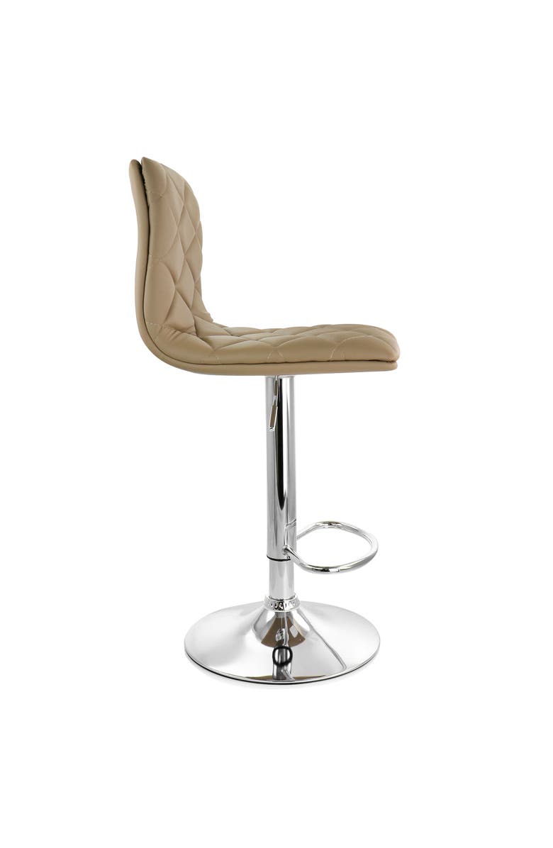 Elama 2 Piece Adjustable Diamond Tufted Faux Leather Bar Stool, Alternate, color, Camel