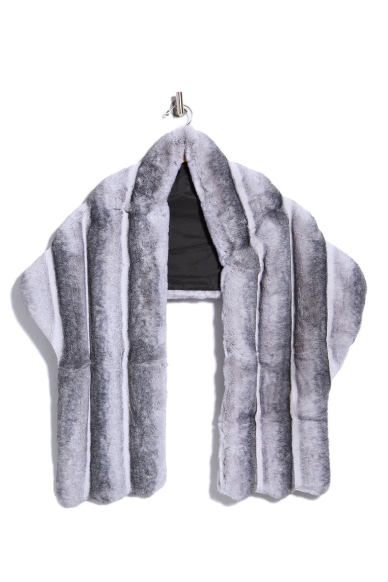 Faux Fur Cape, Alternate, color, GREY