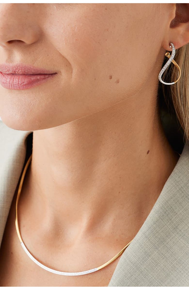 Marco Bicego Marrakech Diamond Twist Hoop Earrings, Alternate, color, 18K Yellow Gold