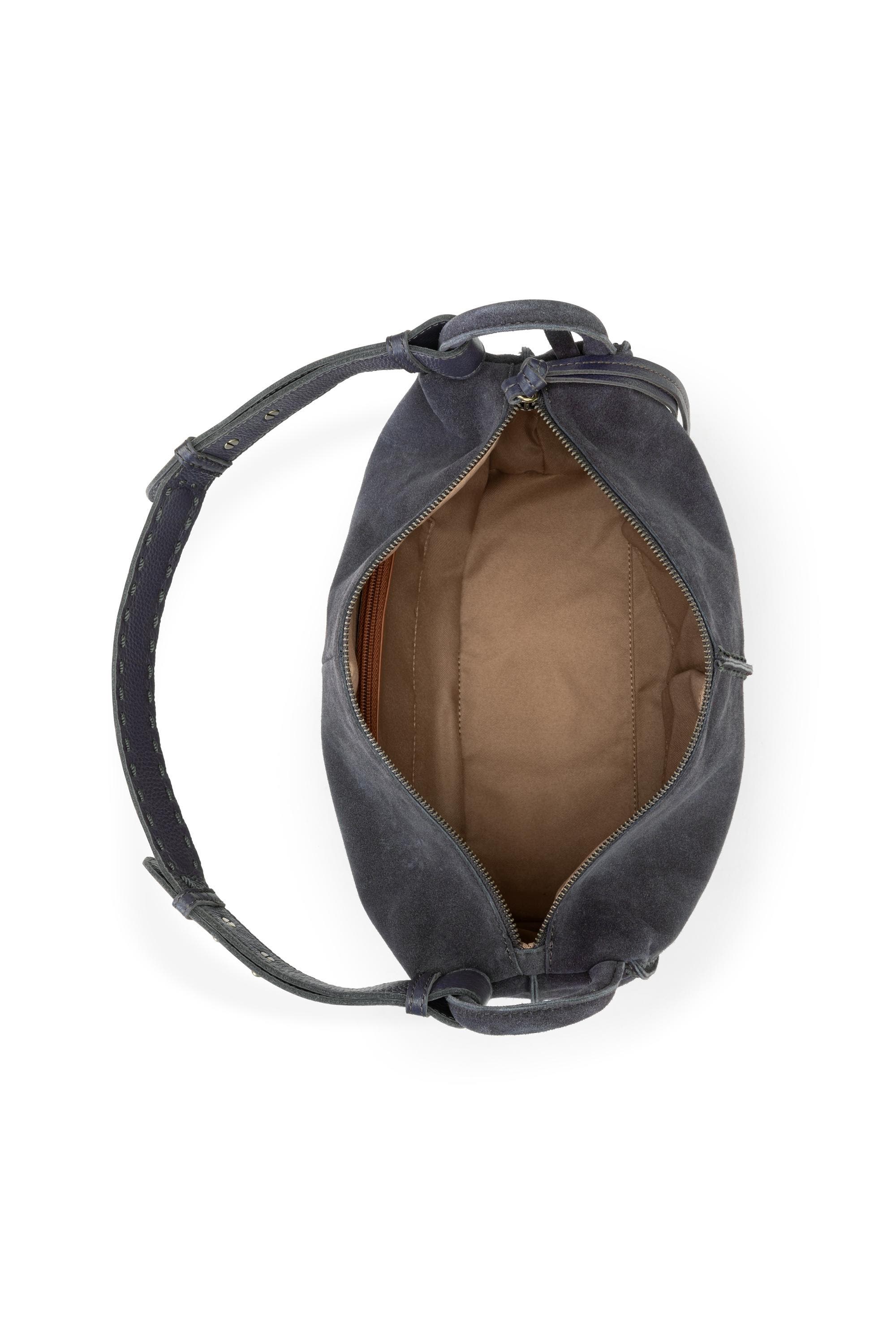 Los Feliz Hobo Leather Bag, Alternate, color, Storm Grey Suede