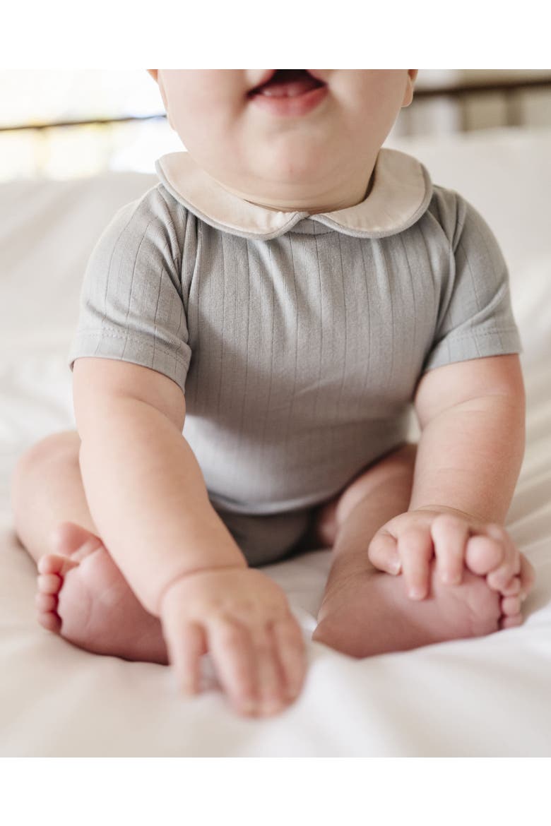 Wide Rib Cotton - Rosebud Collection- Boy Romper, Alternate, color, Blue/Blue