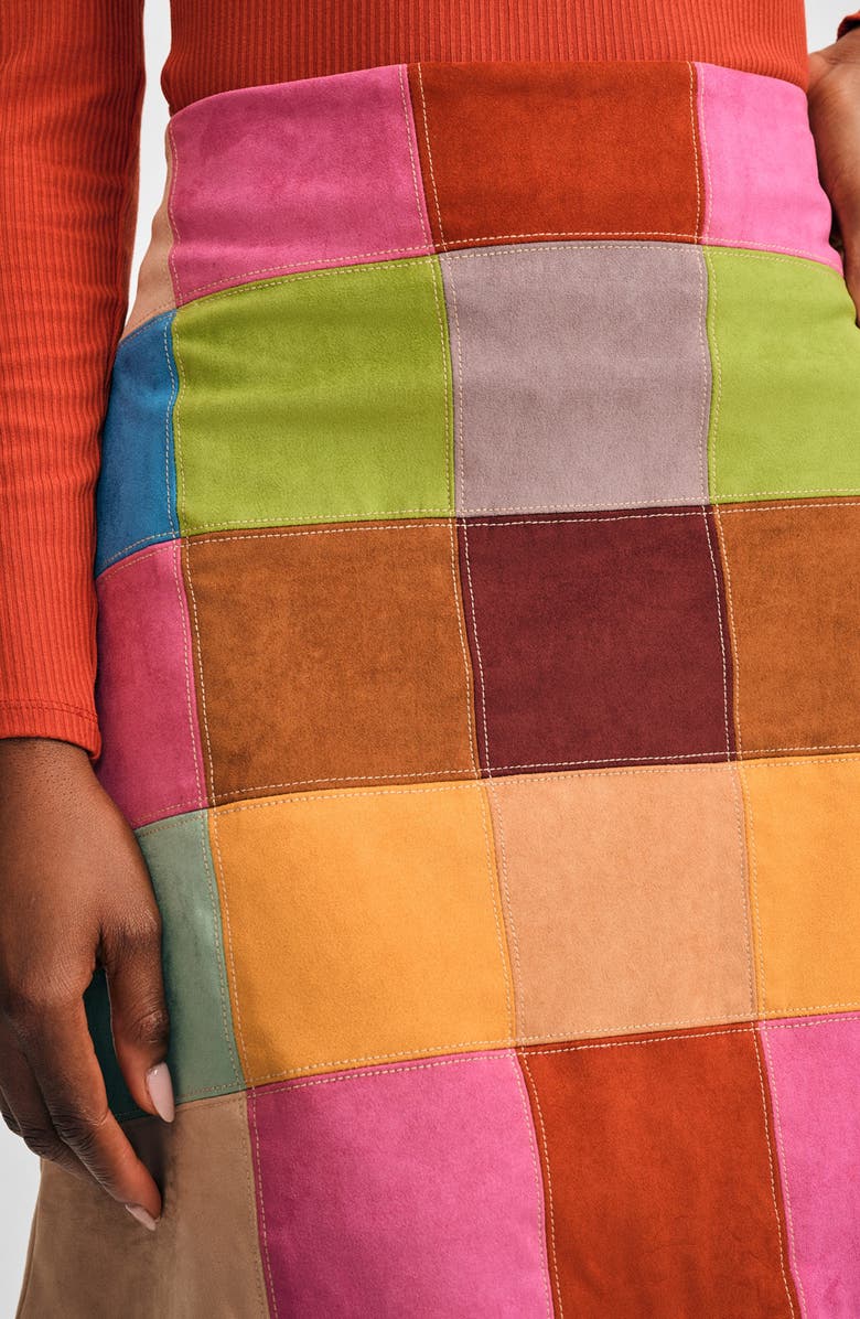 Isaac Mizrahi New York Multicolor Patchwork Skirt, Alternate, color,