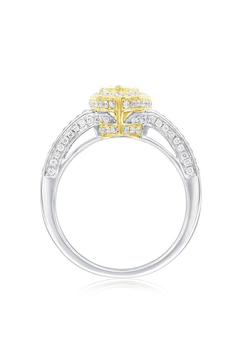18K White & Yellow Gold 0.54ct GIA-Certified Yellow Diamond & 0.63cttw Diamond Ring, Alternate, color, Yellow