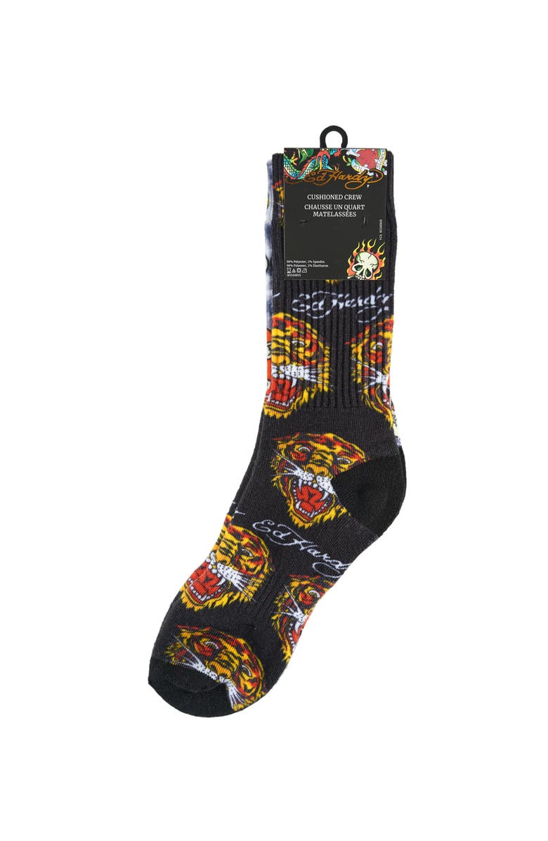 Ed Hardy 360 Print Full Cushion Crew Sock 2-Pack, Alternate, color, Grey